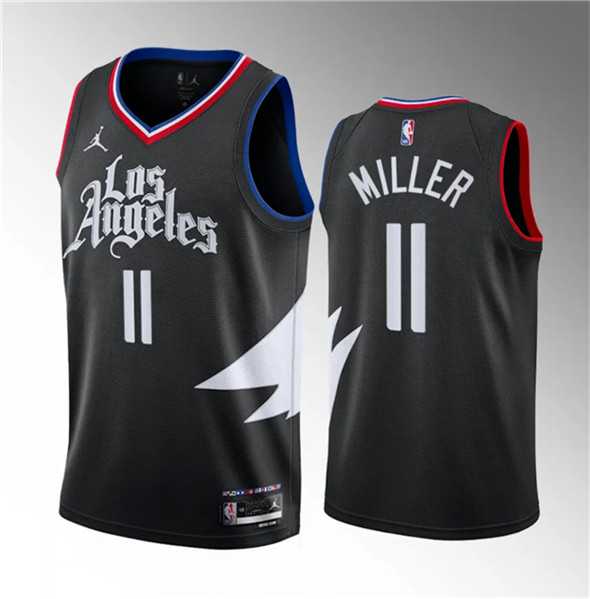 Mens Los Angeles Clippers #11 Jordan Miller Black 2023 Draft Statement Edition Stitched Jersey Dzhi
